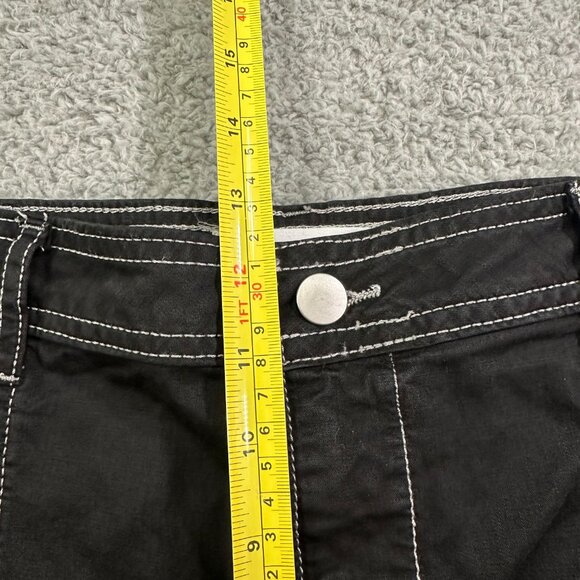 By Anthropologie The Carson Utility Barrel Cargo Pants Size 12P‎ Black High Rise - Picture 6 of 12